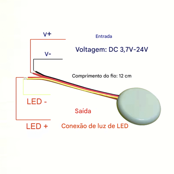 Botão Invisível com Sensor de Movimento para Madeira Pedra até 5cm de Espessura - Imagem 3
