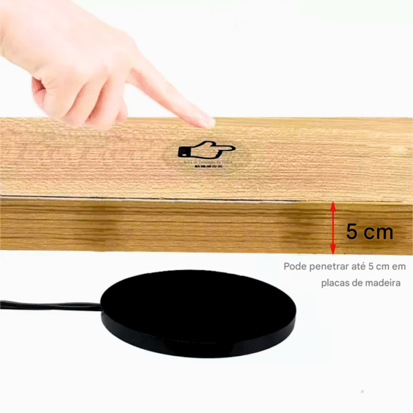 Botão Invisível com Sensor de Movimento para Madeira Pedra até 5cm de Espessura